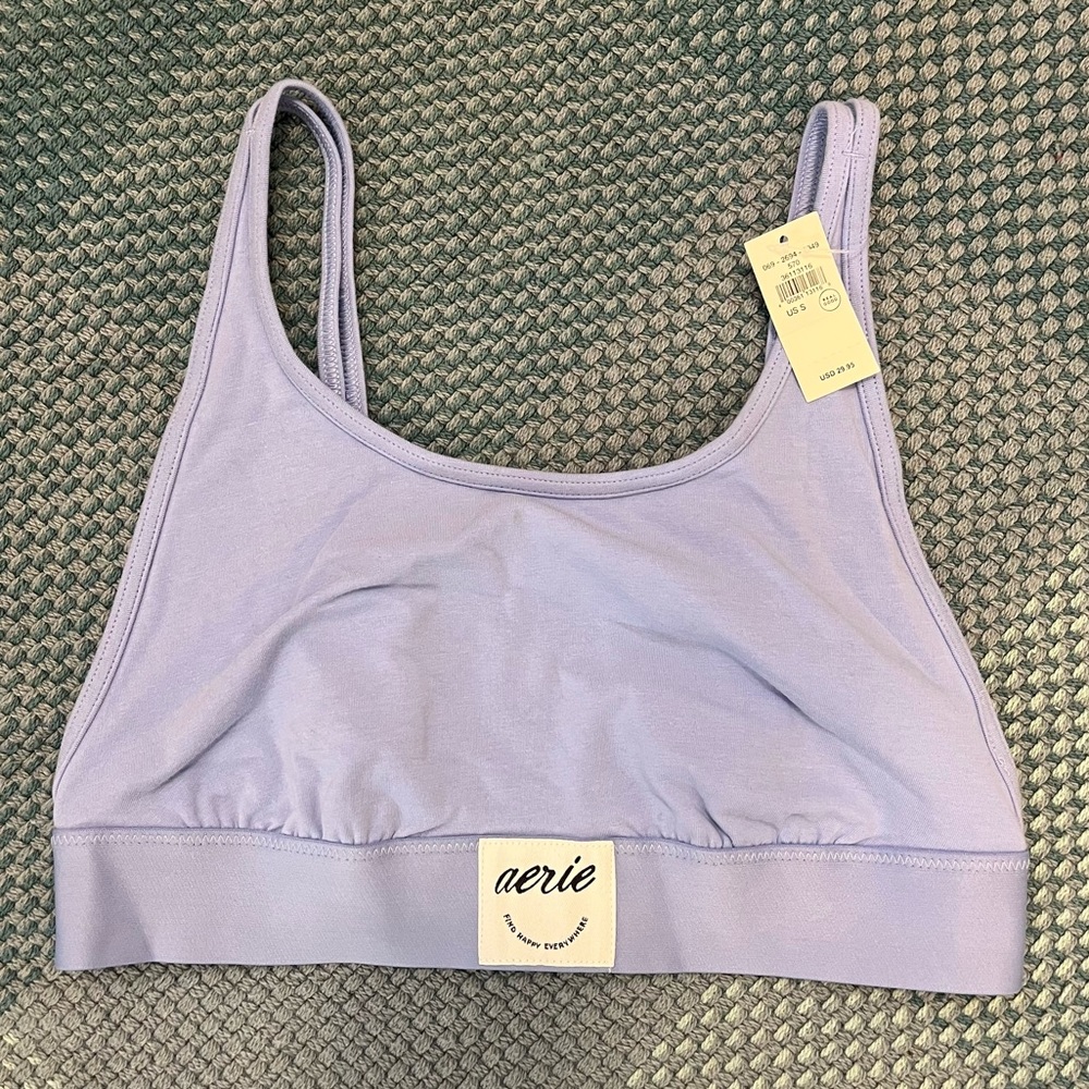 NWT Aerie Periwinkle Cotton Sports Bra